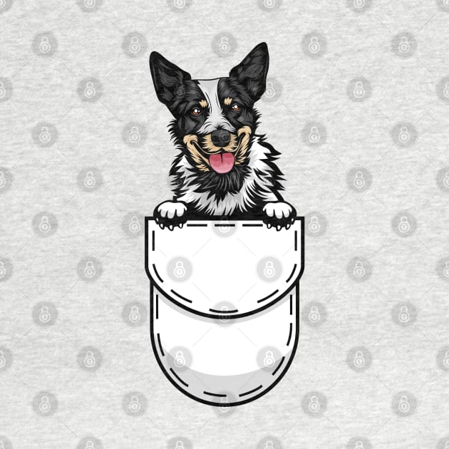 Funny Australian Cattle Dog Pocket by Pet My Dog